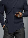 Minimalism Turtleneck Scarf-Decorated Knit Undershirt