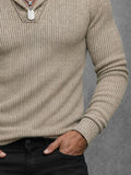 Comfortable Fit Shawl Collar Knit Top