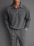 Casual Vertical Striped Matching Set