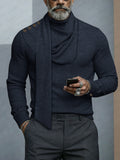 Turtleneck Knit Top with Detachable Matching Scarf