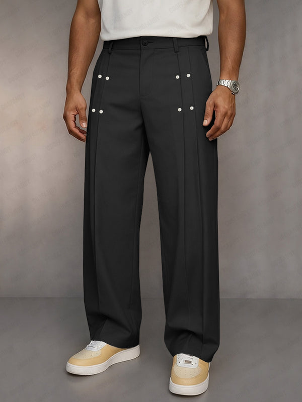 Urban Casual Double Pleated Suit Pants