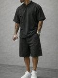 Casual Summer Frog Button Shirt and Shorts Sets