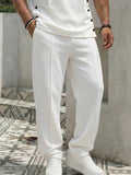 Urban Casual Button Accent T-Shirt Pants Set