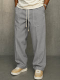Comfy Urban Contrast Color Stitching Drawstring Pants