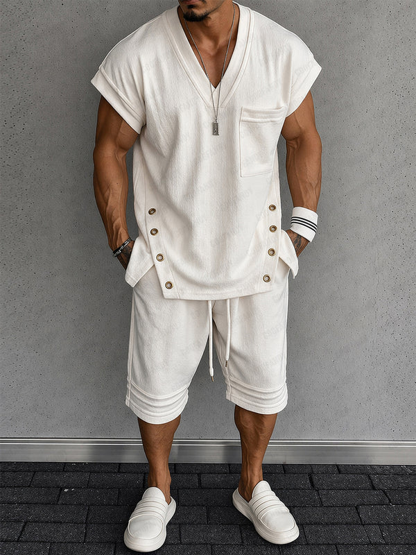 Summer Streetwear Tank Top and Shorts Set