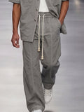 Casual Cuban Collar Utility Shirt Pants Set