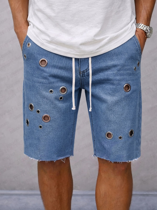 Fashion Distressed Drawstring Denim Shorts