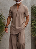 Classic Relaxed Fit Plaid Print Matching Set