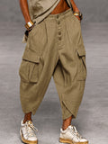 Casual Drop Crotch Cargo Harem Pants