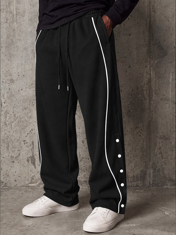 Comfort Sporty Contrast Color Line Pants
