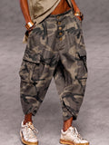 Casual Drop Crotch Cargo Harem Pants