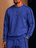 Casual Contrast Piping Pinstripe Matching Set