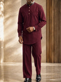 Effortless Style Microcheck Tunic Shirt Pants Set