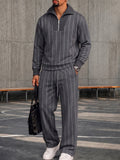 Urban Patchwork Ribbed Sweatshirt Set