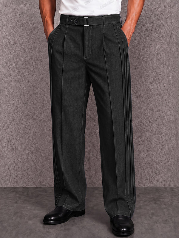 Smart Casual Denim-look Pleated Pants