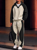 Unique Color Block Hoodie Pants Set