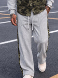 Casual Street Style Camo Panel Hoodie Set