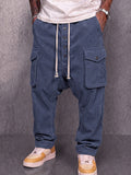 Casual Drop Crotch Corduroy Cargo Pants