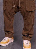 Casual Drop Crotch Corduroy Cargo Pants