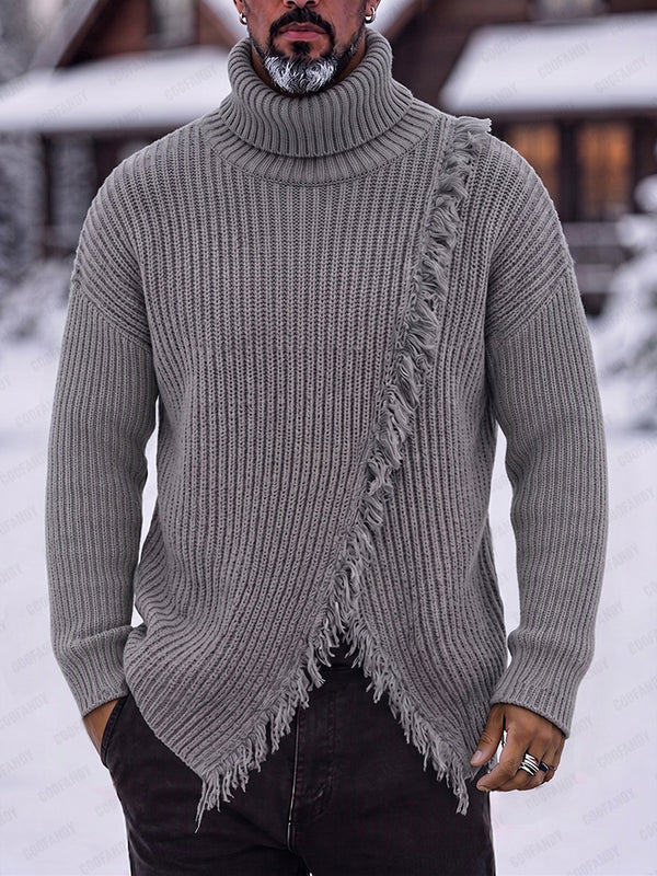 Vintage Raw Edge Turtleneck Sweater