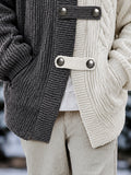 Streetwear Irregular Colorblock Knit Cardigan