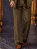 Smart Casual Velvet Patchwork Blazer Pants Set