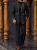 Smart Casual Velvet Patchwork Blazer Pants Set