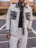 Utility Camo Patchwork Overshirt Pants Set