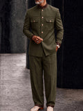Urban Faux Leather Patchwork Safari Suit Set