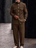 Urban Faux Leather Patchwork Safari Suit Set