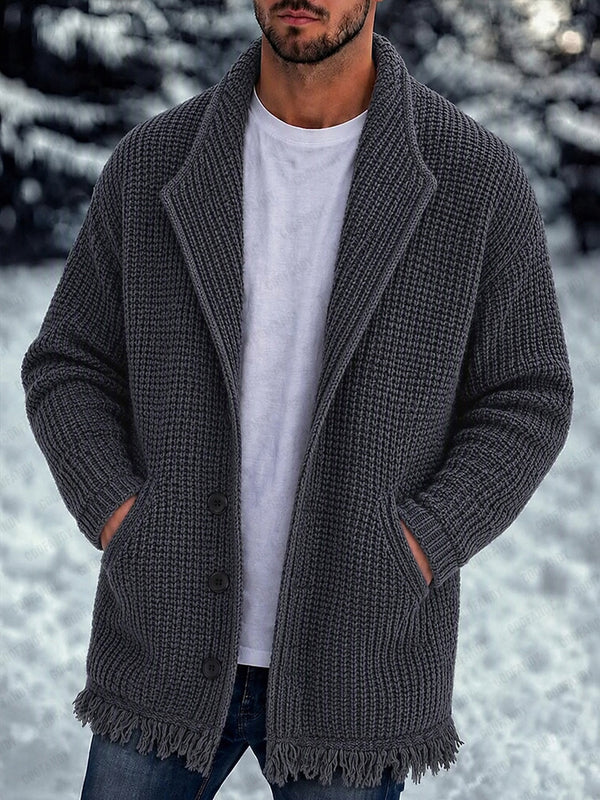 Modern Relaxed Frayed-Edge Hem Cardigan