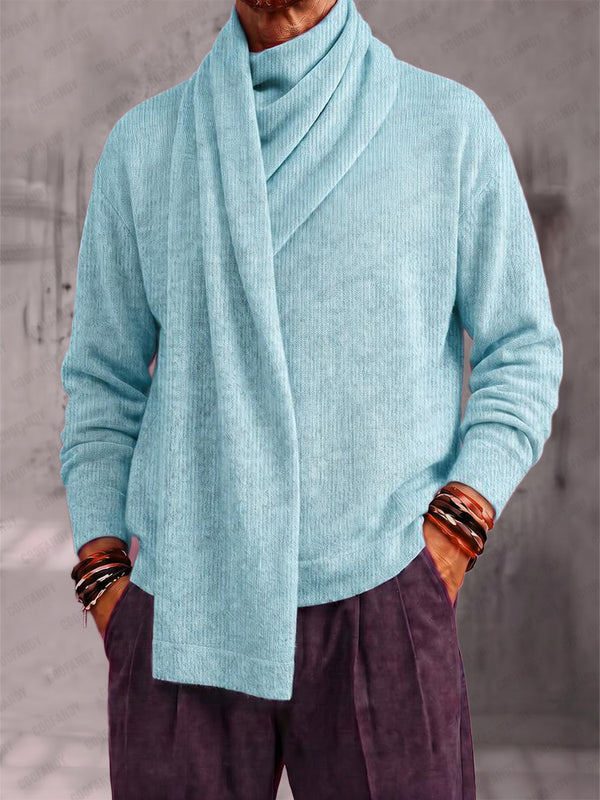 Casual Relaxed Fit Wrap Neck Knit Pullover Top