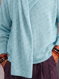 Casual Relaxed Fit Wrap Neck Knit Pullover Top