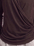 Asymmetrical Wrap Front Turtleneck Shirt