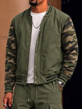 Casual Camouflage Color Block Matching Set