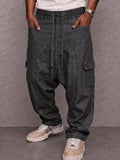 Utility Cargo Style Drop Crotch Jeans