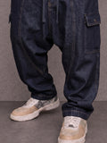 Utility Cargo Style Drop Crotch Jeans