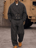Utility Cotton Double-Breasted Jacket Pants Set