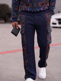 Athleisure Paisley Print Sweatshirt and Cargo Pants Set