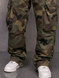 Street Style Camouflage Cargo Drawstring Pants