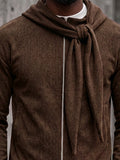 Casual Relaxed Fit Ribbed Zip-Up Hoodie