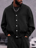 Relaxed Streetwear Button-Up Jacket Pants Set