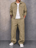 Cargo Style Button Front Jacket Matching Set