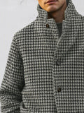 Classic Houndstooth Stand Collar Lined Jacket