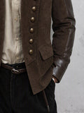 Retro Faux Suede Contrast Leather Jacket