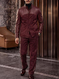 Retro Streetwear Faux Leather Panel Co-Ord Set