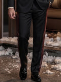 Modern Fit PU Leather Contrast Trim Suit Set
