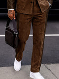 Premium Corduroy Faux Leather Panel Jacket Set