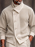 Urban Corduroy Patchwork Turtleneck Jacket Set
