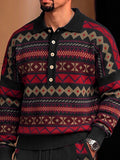 Ethnic Inspired Pattern Polo Shirt and Pants Set